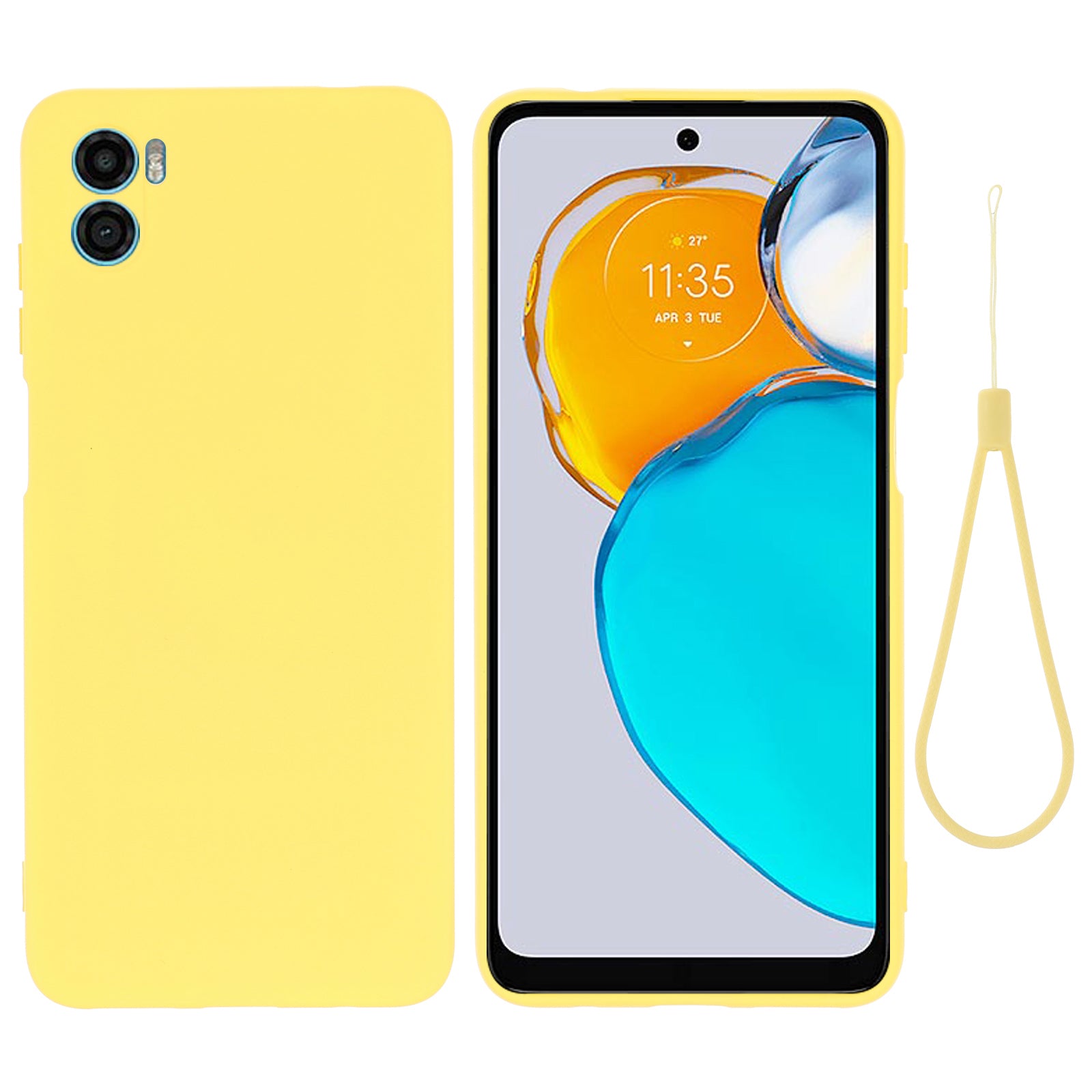 Til Motorola Moto E22s 4G flydende silikonetui Ridsefast mobiltelefoncover beskytter med rem Til Motorola Moto E22s 4G flydende silikonetui Ridsefast mobiltelefoncover beskytter med rem